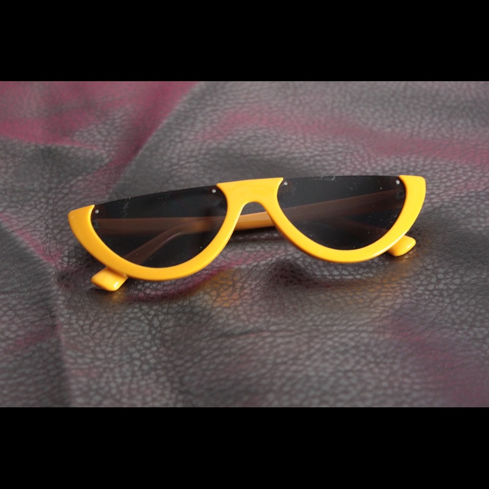 Yellow Half Frame Sunglasses